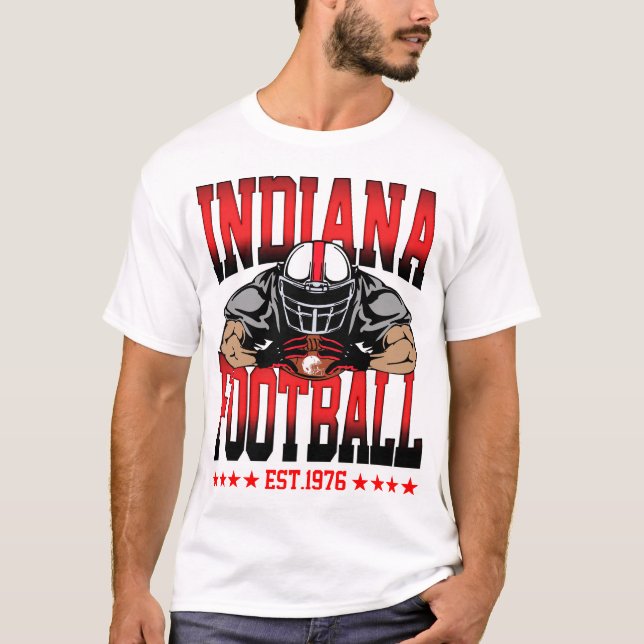 Indiana Football Player Graphic Sport T-Shirt (Framsida)