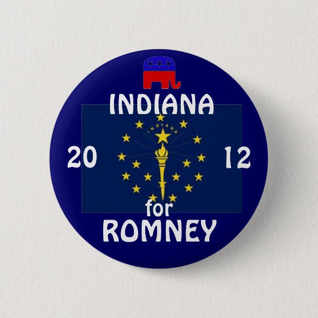 Indiana för Romney 2012 Knapp (Framsida)
