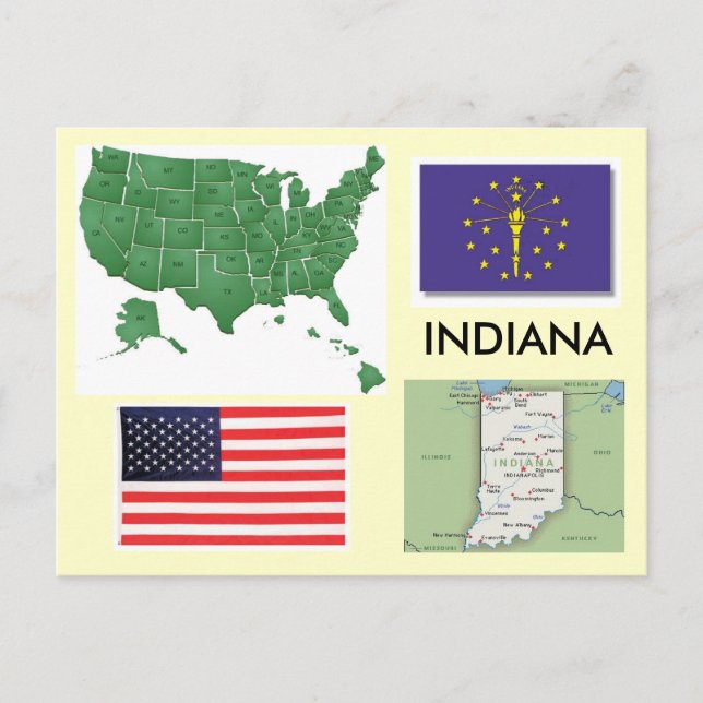 Indiana, Förenta staterna Vykort (Framsida)