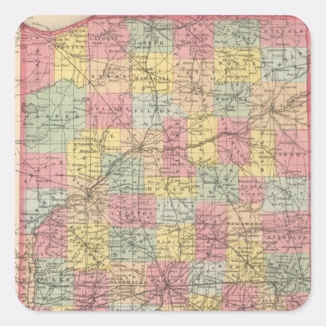 Indiana Fyrkantigt Klistermärke (Framsida)