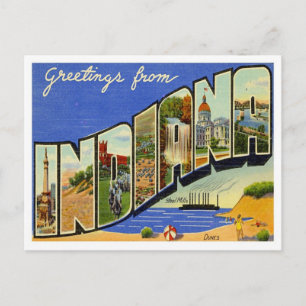 Indiana Hälsning från USA Stater Vykort