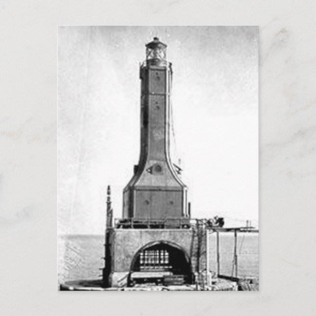 Indiana Harbor Öster Breakwater Lighthouse Vykort (Framsida)