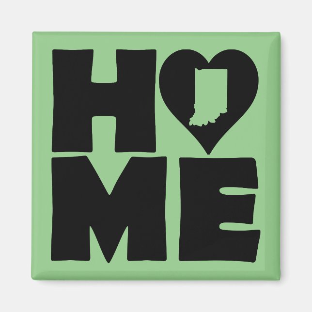 Indiana Hem Heart Stat Frysmagnet Magnet (Framsidan)