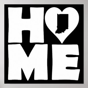 Indiana Hem Heart State Affisch Skylt