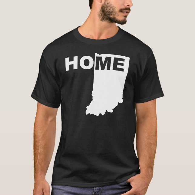 Indiana Hemma Borta Från Stat T-Shirt Toppar (Framsida)