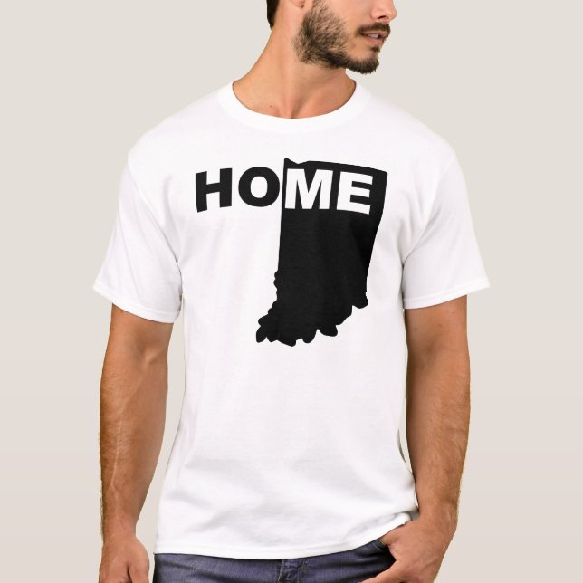 Indiana Hemma Borta Från Stat T-Shirt Toppar (Framsida)