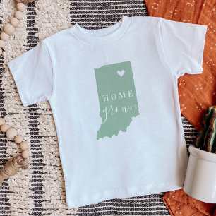 Indiana Home Grown   Redigerbar Färg-stat Karta T Shirt