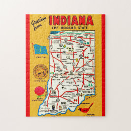 Indiana Hoosier-karta Pussel