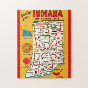 Indiana Hoosier-karta Pussel