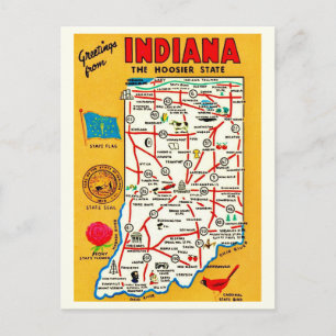 Indiana Hoosier Kartpostkort Vykort