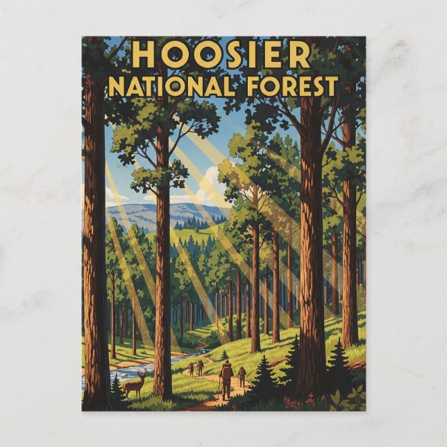 Indiana Hoosier National Forest Travel Vykort (Framsida)