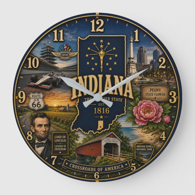 Indiana Hoosier State Stor Klocka (Framsida)