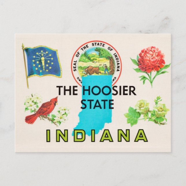 Indiana Hoosier Välkomstkort Vykort (Framsida)