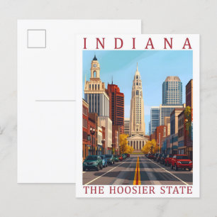 Indiana, hoosierstaten USA Travel Ställe Vykort