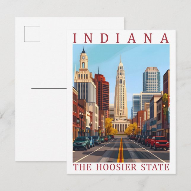 Indiana, hoosierstaten USA Travel Ställe Vykort (Fram/baksida)