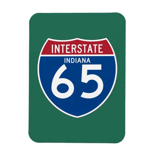 Indiana IN I-65 Interstate Highway Shield - Magnet (Vertikal)