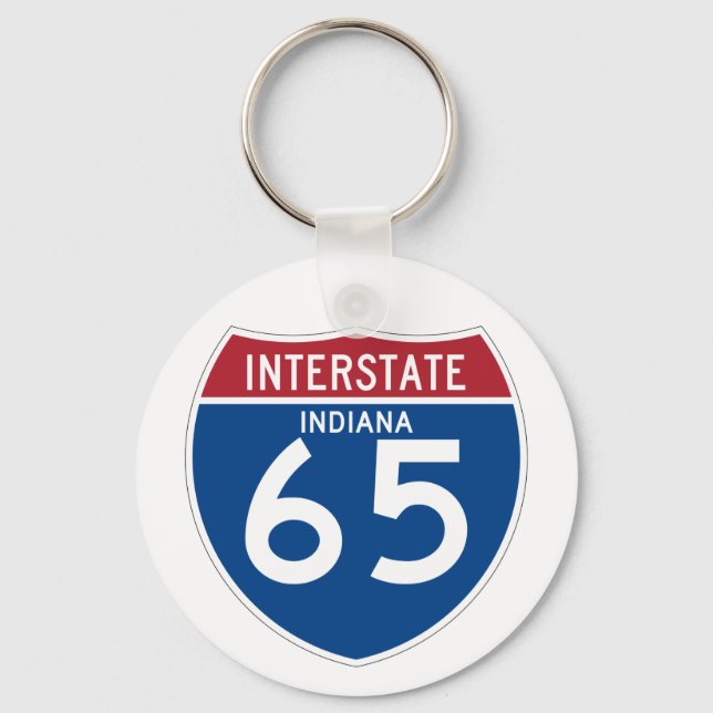 Indiana IN I-65 Interstate Highway Shield - Nyckelring (Framsida)