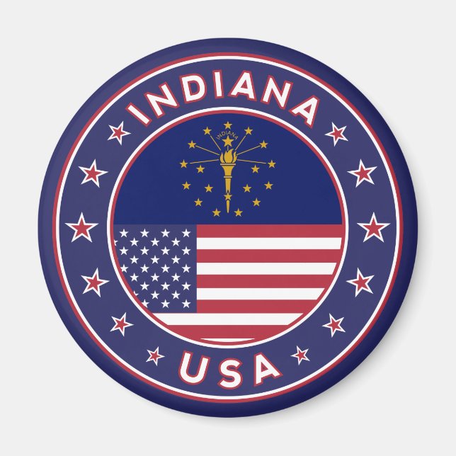 Indiana, Indiana t-shirt, Indiana-dekal Magnet (Framsidan)