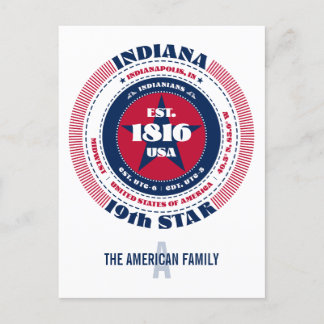Indiana, Indianapolis, IN, Patriotic, Monogram Vykort