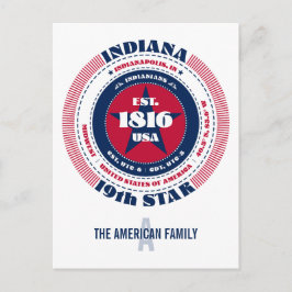 Indiana, Indianapolis, IN, Patriotic, Monogram Vykort