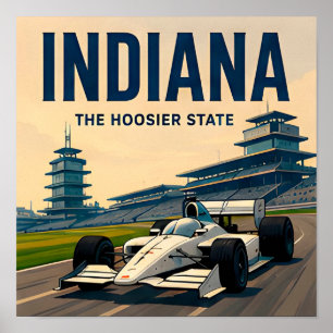 Indiana Indianapolis Midwest Road Trip Resa Poster