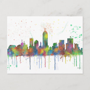 INDIANA, INDIANAPOLIS SKYLINE VYKORT