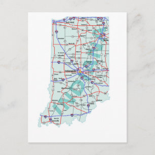 Indiana Interstate Karta vykort