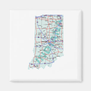 Indiana Interstate kartamagnet Magnet