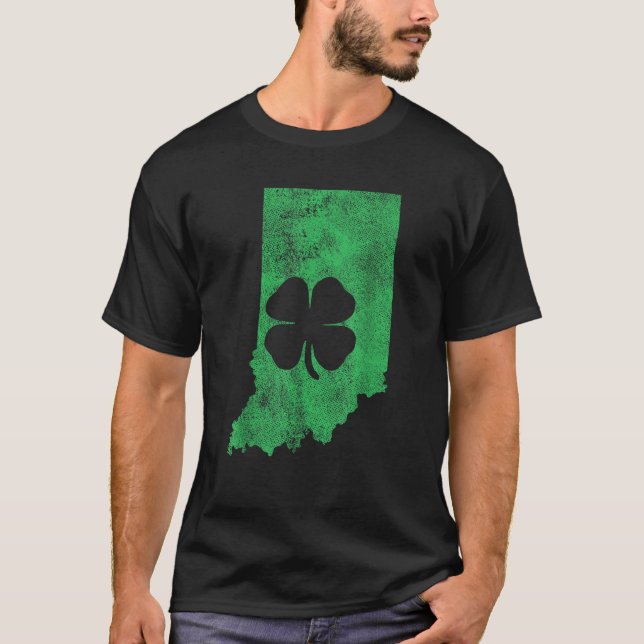 Indiana Irish Shamrock St Patrick s Day Saint Padd T Shirt (Framsida)