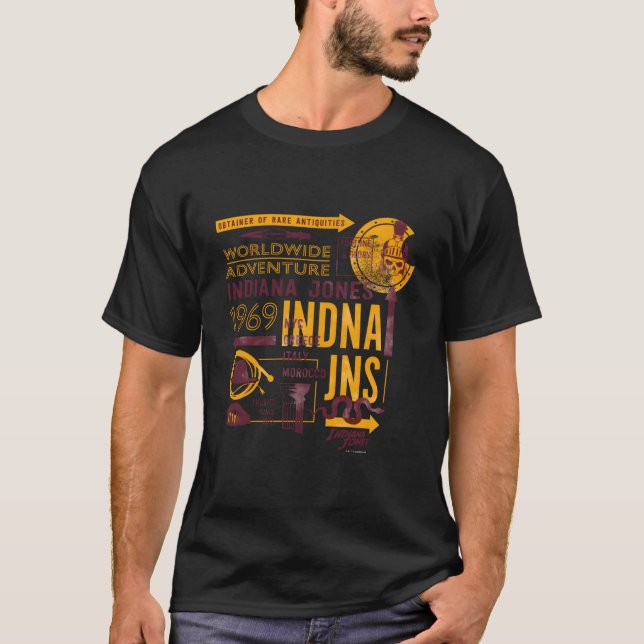 Indiana Jones And The Dial Of Destiny Worldwide Ad T Shirt (Framsida)