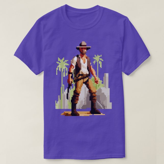 Indiana Jones Pixel Art TShirt 1 T Shirt (Design framsida)