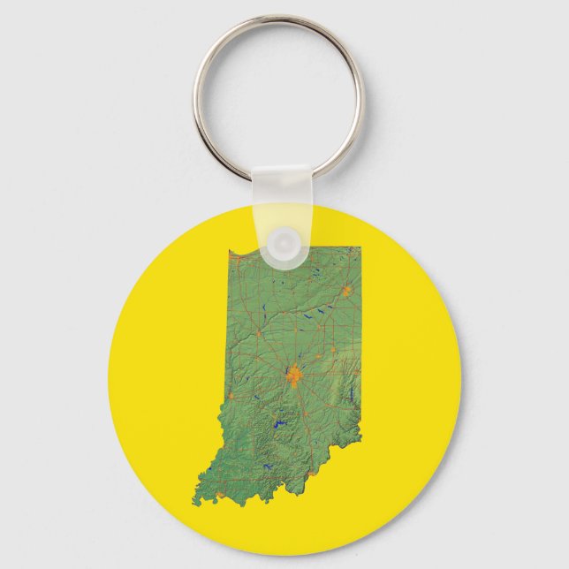Indiana Karta Keychain Nyckelring (Framsida)