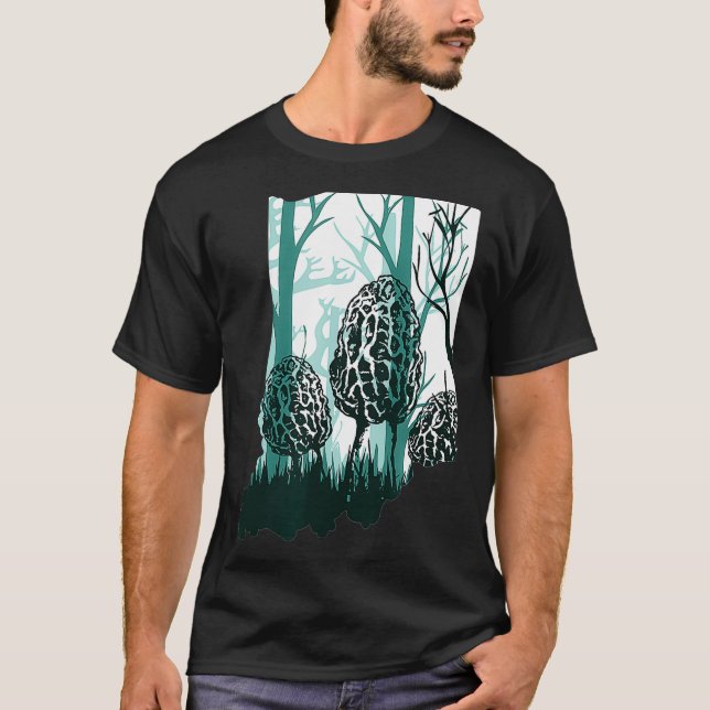 Indiana Karta Morel Mushroom Hunting Shrooming Mor T Shirt (Framsida)