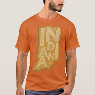 Indiana Karttypografi Brun Överskjutande T Shirt