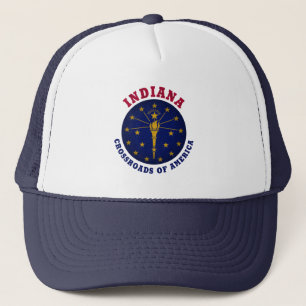 INDIANA KORSVÄG STATLIG FLAGG BILFÖRARHATTA KEPS