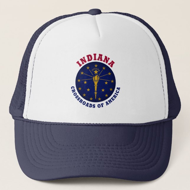 INDIANA KORSVÄG STATLIG FLAGG BILFÖRARHATTA KEPS (Framsida)