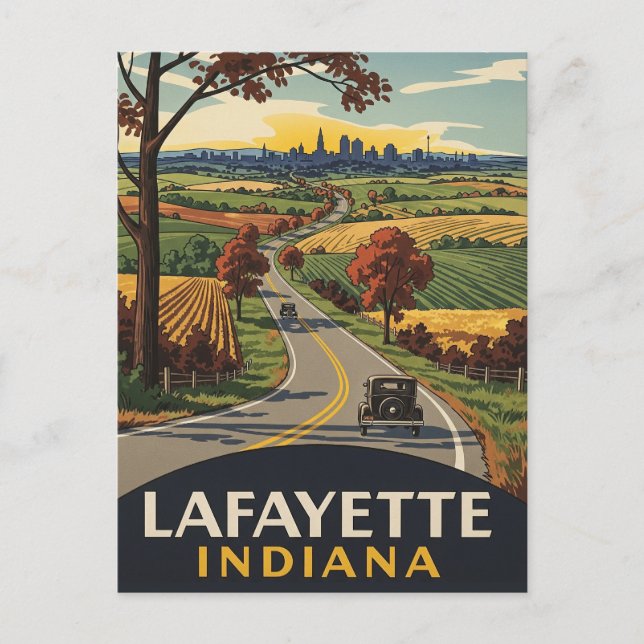 Indiana Lafayette Travel Vykort (Framsida)