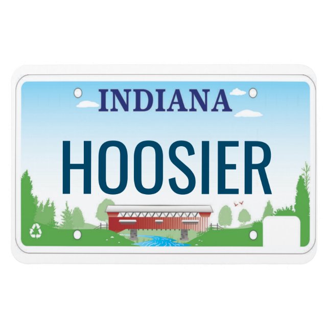 Indiana License Plate Flexible Magnet (Horisontell)