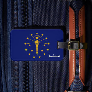 Indiana Luggage Tags, patriotic Indiana Flagga Bagagebricka