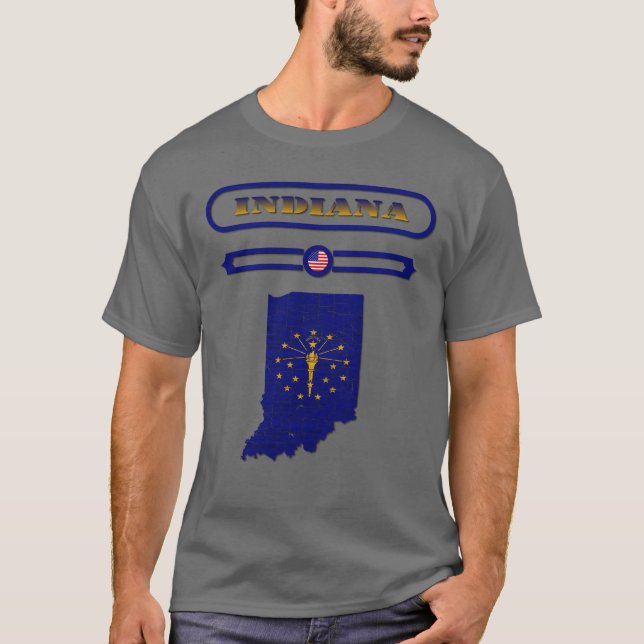 INDIANA MAP INDIANA UNITED STATES SAMER BRASIL ret T Shirt (Framsida)