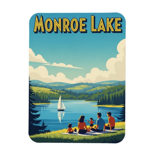 Indiana Monroe Sjö Travel Magnet (Vertikal)