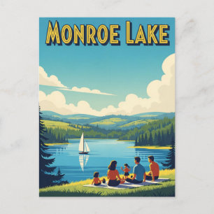 Indiana Monroe Sjö Travel Vykort
