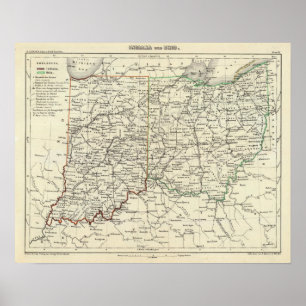 Indiana och Ohio Poster