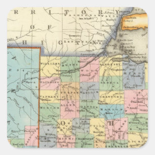 Indiana Ohio Fyrkantigt Klistermärke