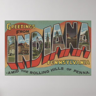 Indiana Pennsylvania - stora brevplatser Poster