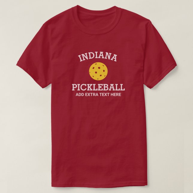 Indiana Pickleball Add Klubb Partner Namn Anpassni T Shirt (Design framsida)
