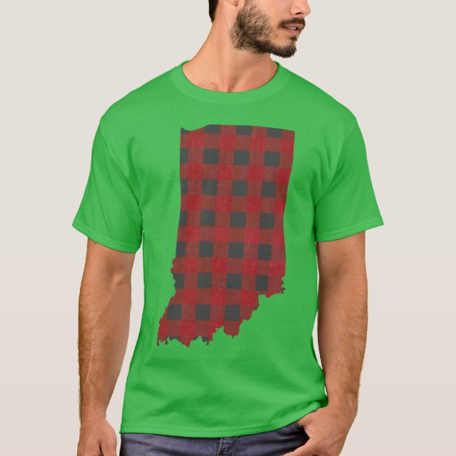 Indiana Plaid in Red Oversized T Shirt (Framsida)