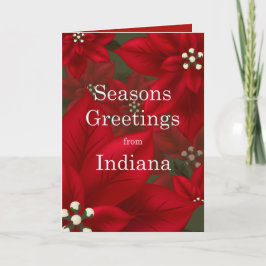 Indiana Poinsettia Säsonhälsningar jul Helgkort