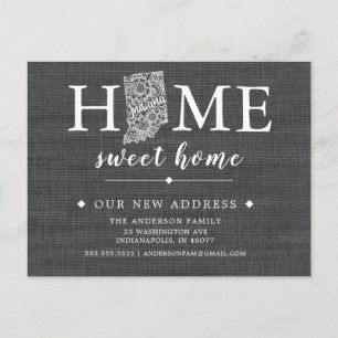 INDIANA-postkort för anmälan om statlig Flytta Meddelande Vykort