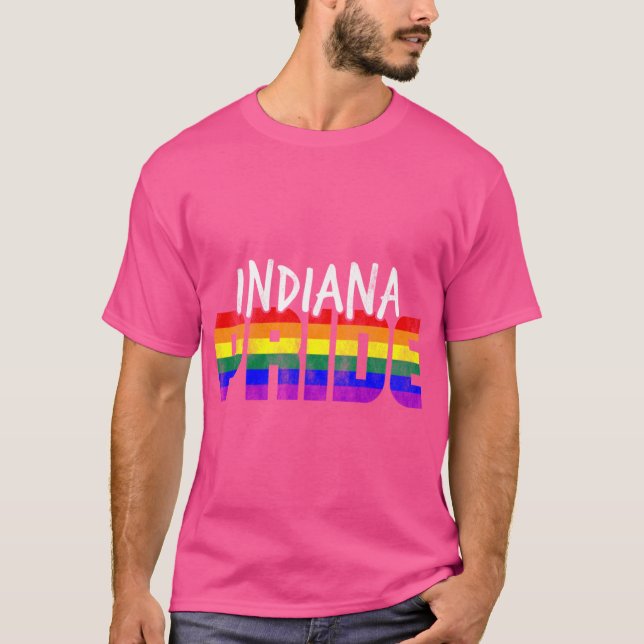 Indiana Pride LGBT Flag T Shirt (Framsida)